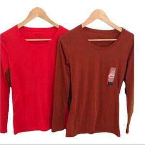 NWOT NOBO Long Sleeve T-Shirts Red Rust